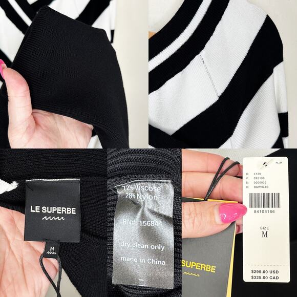 Anthropologie Le Superbe Fall in Ribbed Striped Knit Sweater Midi Dress Medium - Picture 12 of 15